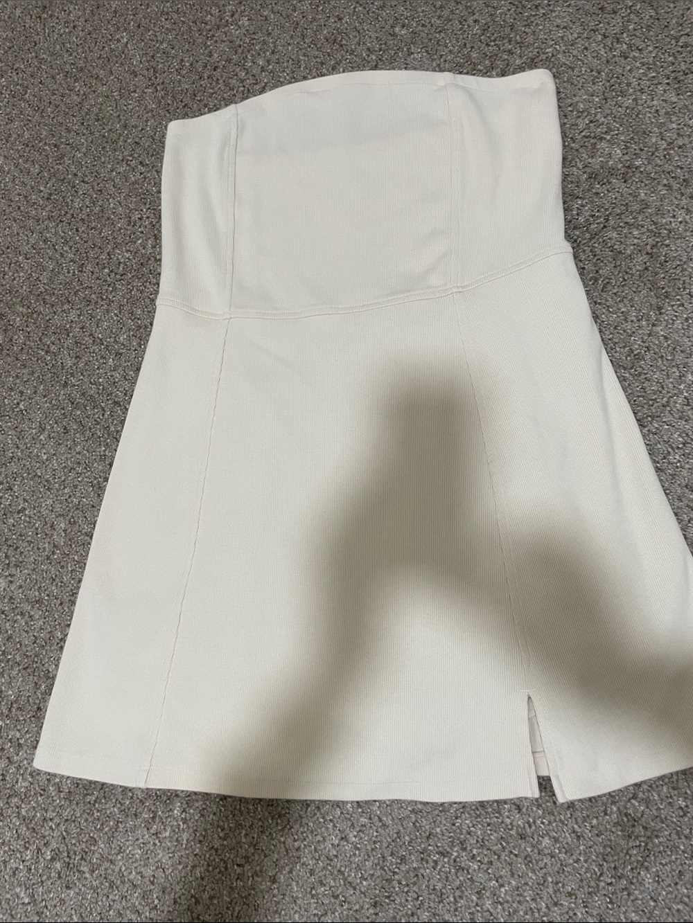 American Eagle Outfitters Cream Strapless Dress with shorts Size L